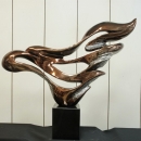 y13978 立體雕塑系列  抽象雕塑- 向往(古銅金)